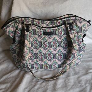 Vera Bradley Quilted Glenna Satchel - Paisley Stripes